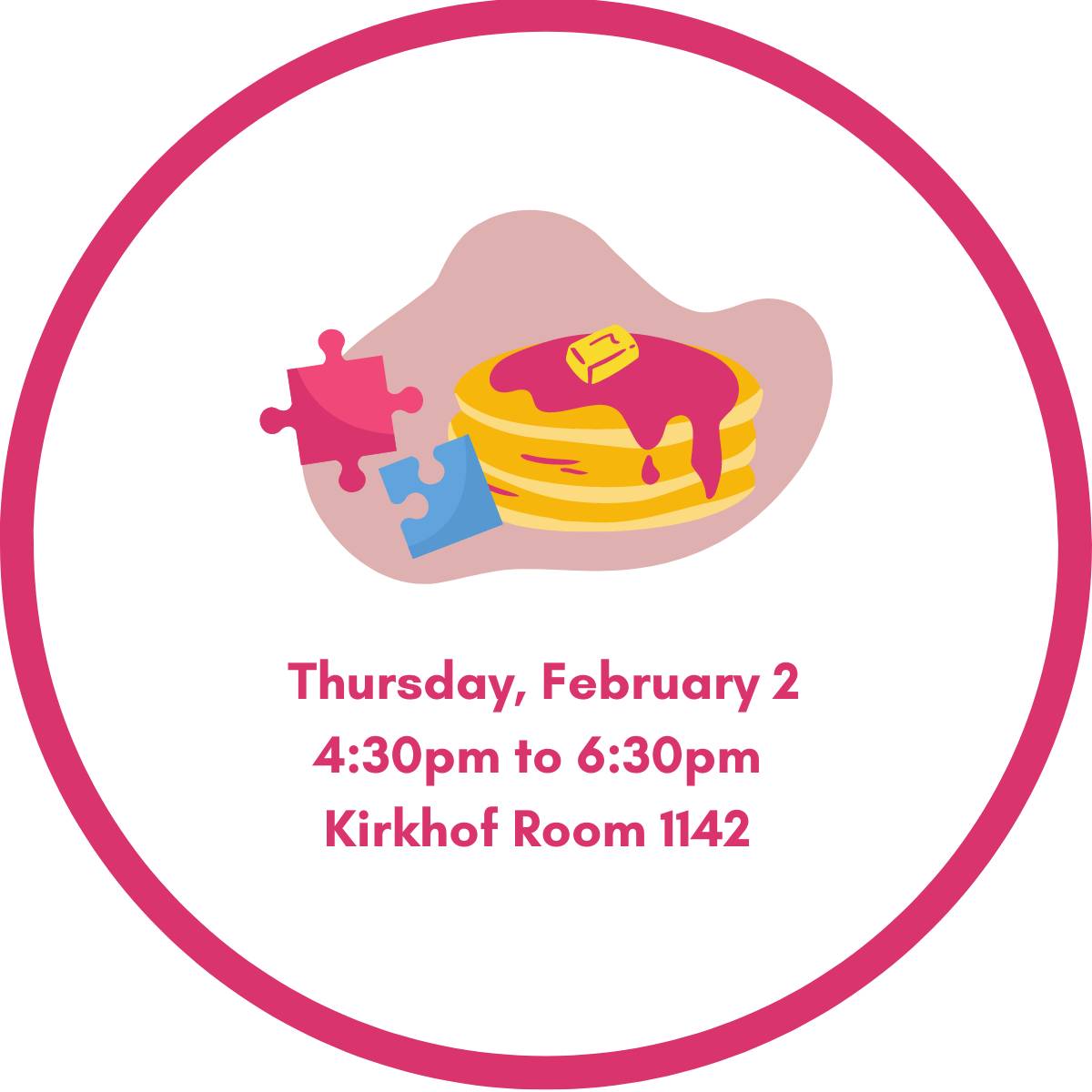 Pink Brunch & Game Night, Thursday, February 2nd. Kirkhof Room 1142